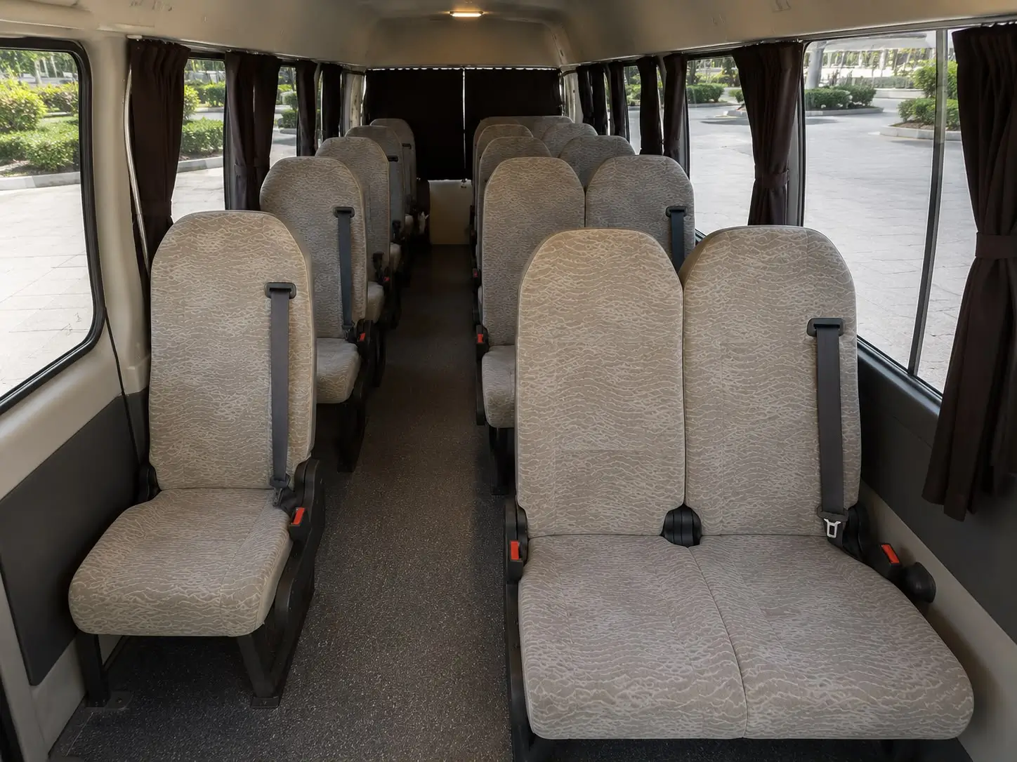 Nineteen seats, two by two down the aisle
