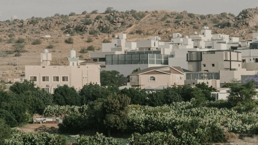 Homes among green hills in Taif