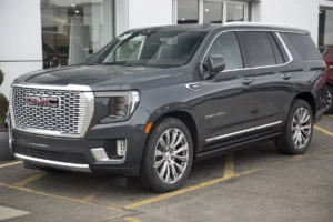 A GMC Yukon, front three quarter view