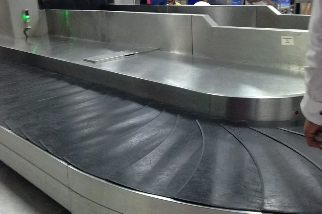 Empty baggage carousel in the arrivals area of Jeddah airport