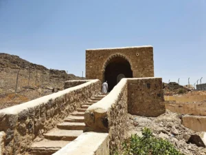 The stone stairway up to the small Mosque of Ali ibn Abi Talib at the Seven Mosques site, Madinah