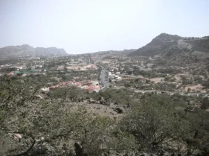 The green hills and village of Al Shafa in the mountains above Taif
