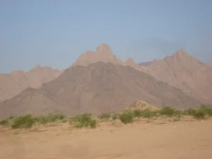 Mountains on the drive through Wadi al-Jinn north of Madinah